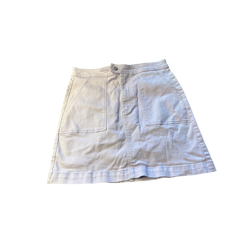 Banana Republic Lavender Denim Mini Skirt Women Size 8 Casual Utility Pockets